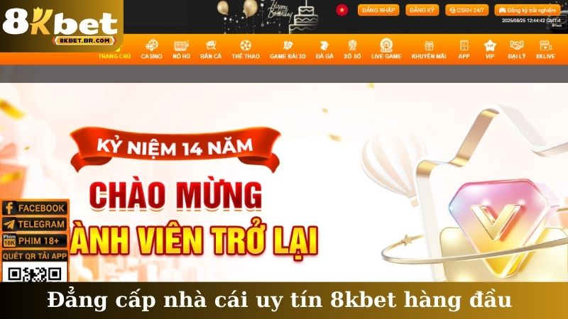 Đẳng cấp nhà cái uy tín 8kbet hàng đầu